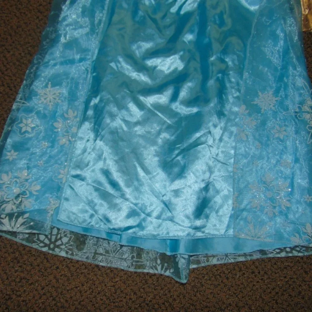 Princess Elsa Halloween Costume 7/8 Dress, Ring, Wand Disney Frozen Girls
